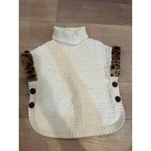 ASPEN KIDS SMALL 5/6 WHITE LEOPARD SWEATER SLEEVELESS